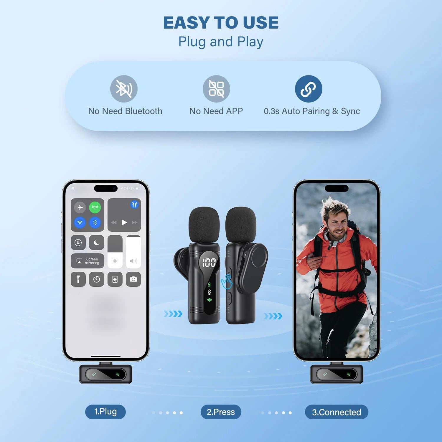 Magnetic Wireless Lavalier Microphone